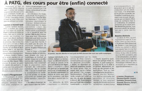 PATG Lannion, a été mis en avant récemment dans la presse locale du Trégor. 